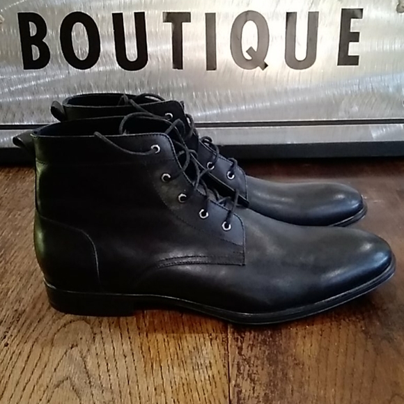 Franklin & Freeman Black Leather Boots Size 11.5 - Picture 4 of 9